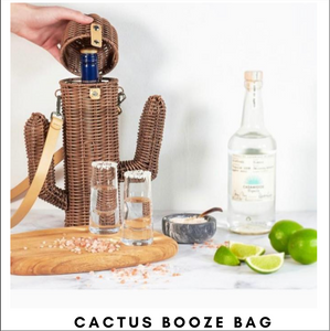 Cactus Wicker Booze Bag