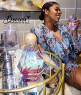 Luxury Crystal Glass Hexagonal Decanter Set (long stem)